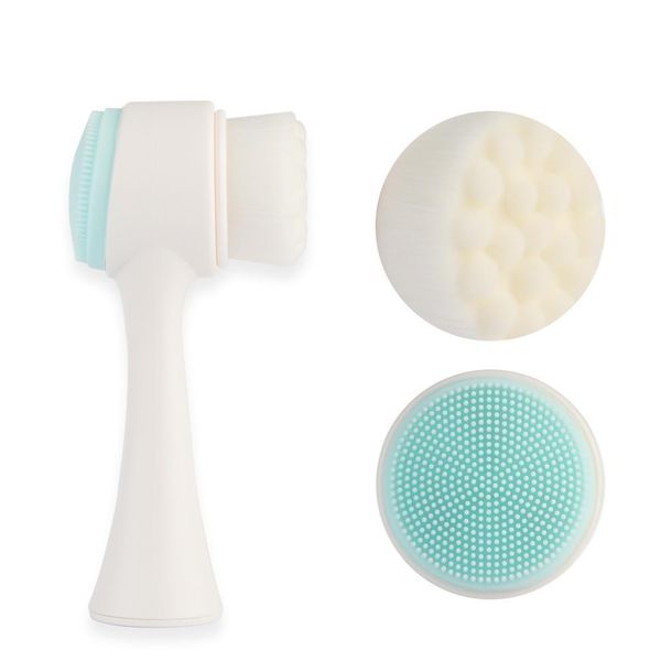 

new double sides multifunctional silicone facial cleansing brush portable size 3d face massage tool brush