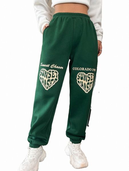 

women's pants & capris heart & slogan graphic sweatpants h1jp#, Black;white