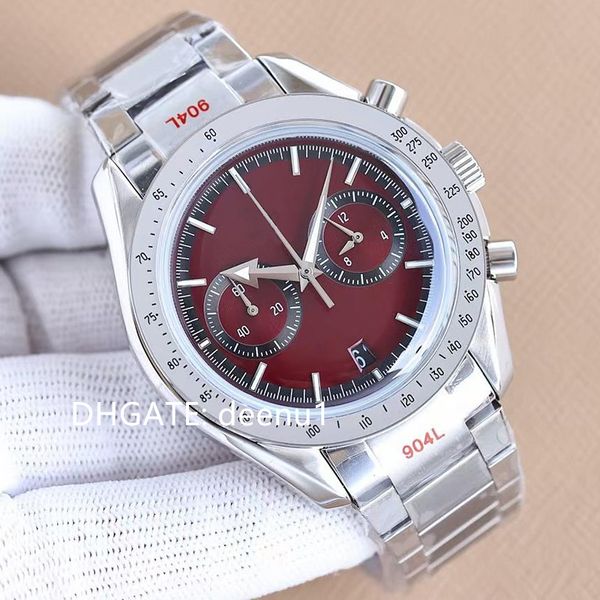 

mens designer quartz watch 43.5mm 904l stainless steel strap design u1 swimming water resistant sapphire watches montre de luxe, Slivery;brown