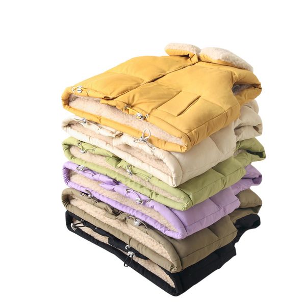

winter baby waistcoat wool boys infant clothing toddler thicken solid color turn-down collar down vest for 1-8 y kids girls clothes 20220907, Camo