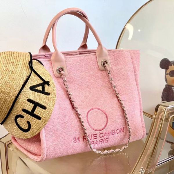 

fashion luxury women's handbags beach bags ch brand canvas embroidered label women evening bag big handbag designers classic large fema