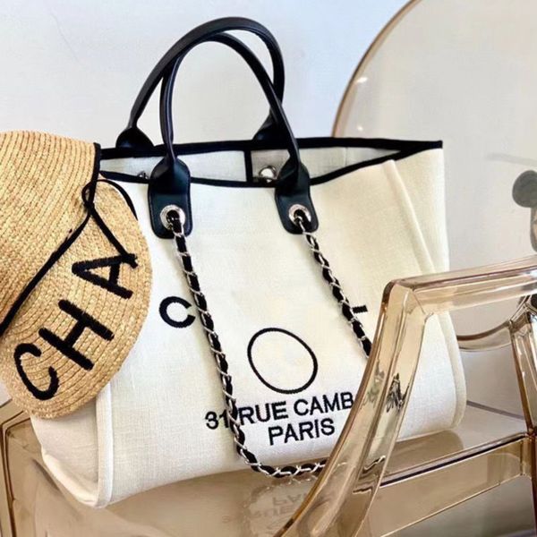 

luxury fashion women's handbags beach bags ch brand canvas embroidered label women packs evening bag classic big handbag designers larg