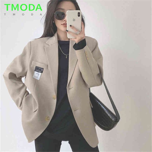 

suit tmoda2273 2022 spring autumn women chic patch designs oversized blazer fem, White;black
