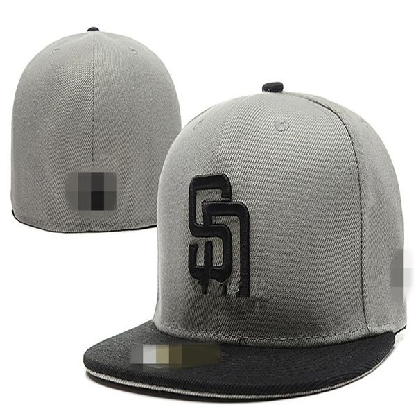 

fashion 16 styles padres sd letter baseball caps casual gorras hip hop men women chapeus fitted hats h14252y, Blue;gray