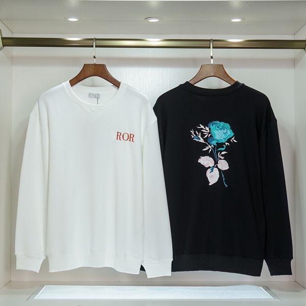 

22 designers brand hoodies fashion hoodie mens women letter shirt rose embroidery threaded neck v-shaped stitching front with the same tone, Black