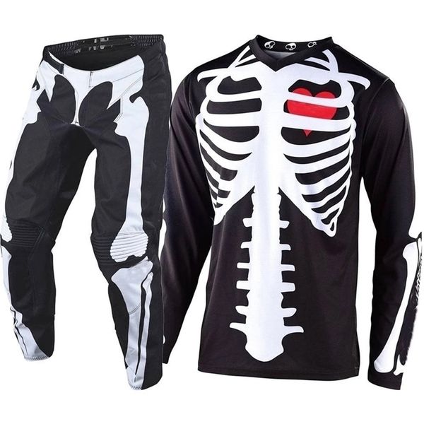 

mens tracksuits limited edition skully motocross gear set mx moto kits atv dirt bike jersey and pant supercross enduro q 220906, Gray