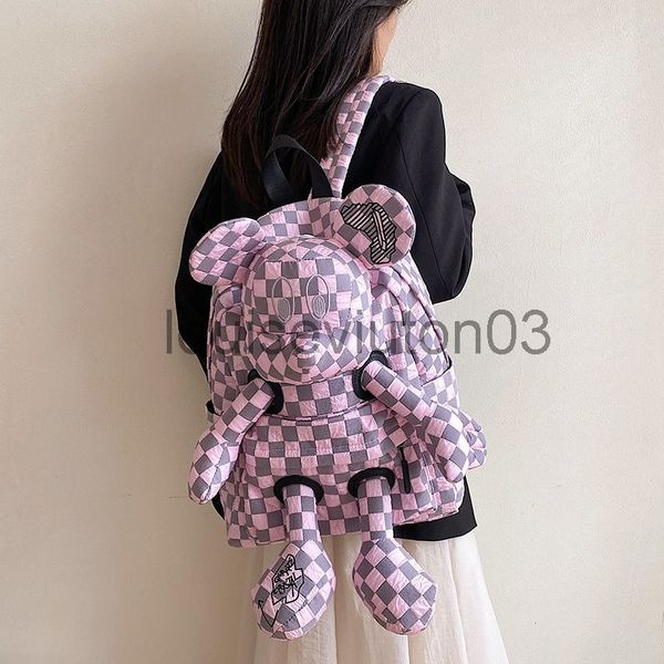 

designer basketball school cute mouse nylon backpack mens woman tote shoulder handbag new fashion luxurious checkerboard large capacity lapt