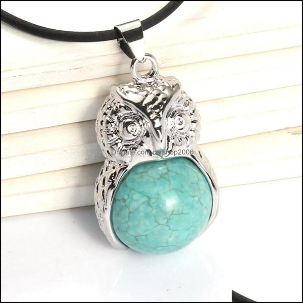 

pendant necklaces sier owl pendant men and women stainless steel fashion pop jewelry earrings necklace manufacture drop delivery 2021 dhguo, Silver