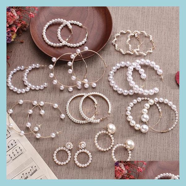 

dangle chandelier fashion gold dangle drop earring for women girls trendy imitation pearl circle earrings pendant jewelry a bdehome dhouk, Silver