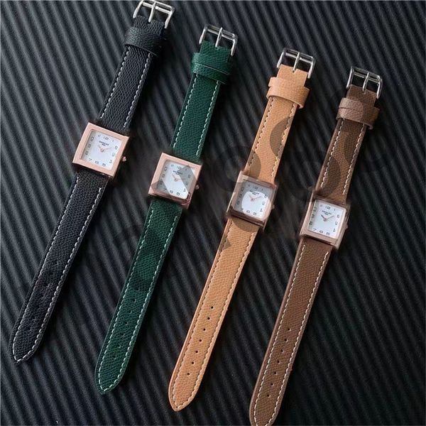 

fashion classic wristwatches square 22mm quartz women watches personality light luxury mens wrist watch automatic stainless steel montre cou, Slivery;brown