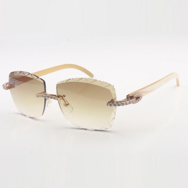 

endless diamond buffs sunglasses 3524028 with pure white or black buffalo horns and 58mm cut lenses, White;black