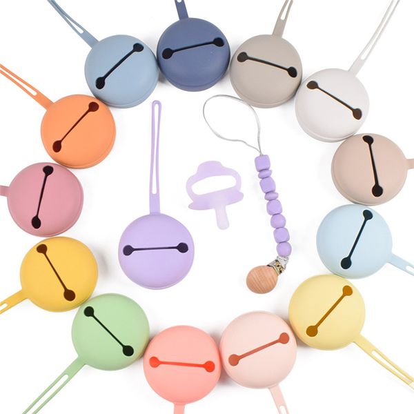

baby silicone pacifier holder bpa infant portable soother container box nipple storage box food grade silica gel