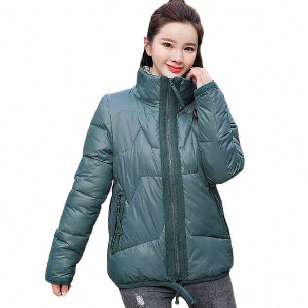

women's down & parkas women's down & parkas 2021 simple stand collar cotton puffy jacket winter short thick warm black coat girl l