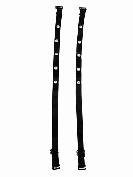 

women's sleepwear 1pair rhinestone decor shoulder strap x2qb#, Black;red