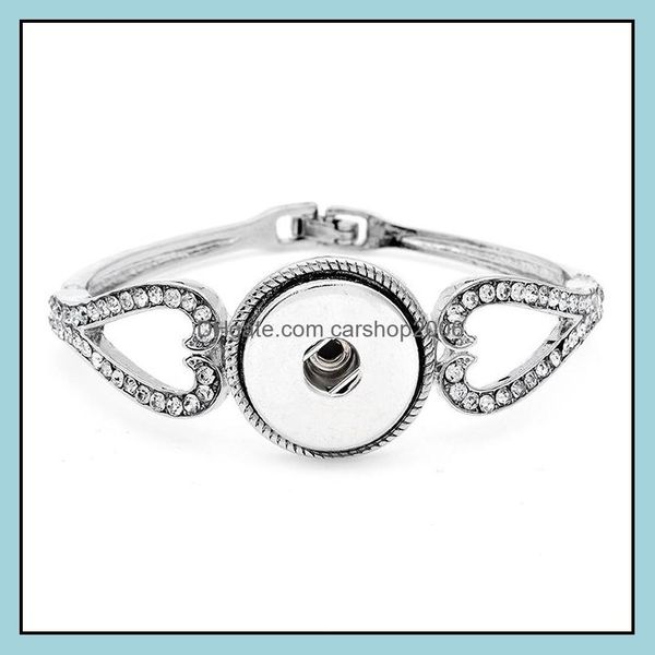 

charm bracelets snap button bracelet jewelry vintage sier color heart link bangle fit 18mm snaps buttons diy for women m dhseller2010 dh2g1, Golden;silver