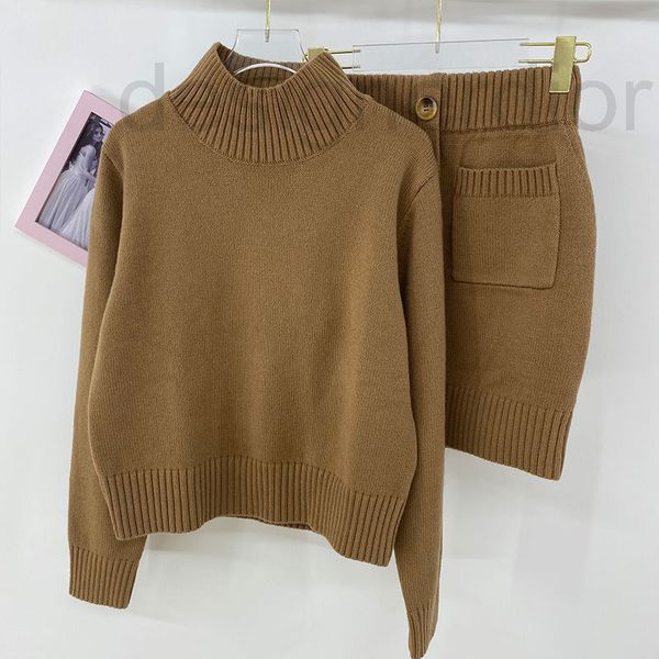 

women's knits & tees designer new product in autumn cashmere half high collar thickened pullover soft waxy loose caramel colored knitwe, White
