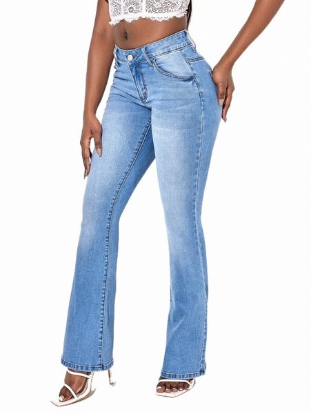 

women's jeans sxy moustache effect flare leg jeans t9fu#, Blue
