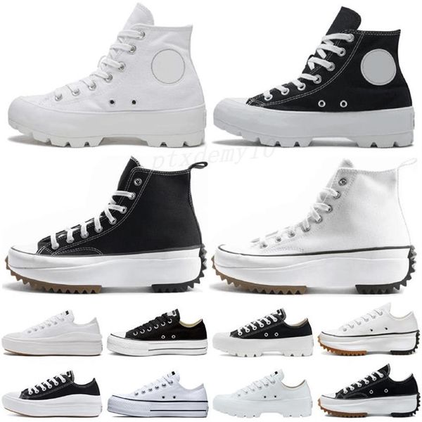 

taylor all star run star hike classic canvas men women casual shoes chuck big eyes sneaker platform shoe triple black white high low me318e, Black;brown