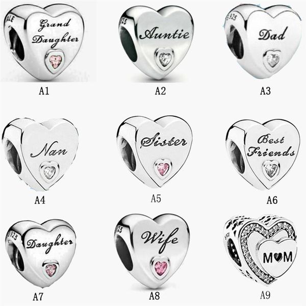 

womens 925 sterling silver charms fit pandora bracelet style love series love style lovers hanging beads lady diy beads wit290w, Bronze;silver