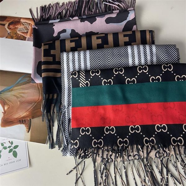 

2021 autumn and winter new g brand cashmere-like warm scarf shawl internet celebrity same style scarf in stock whole268h, Blue;gray