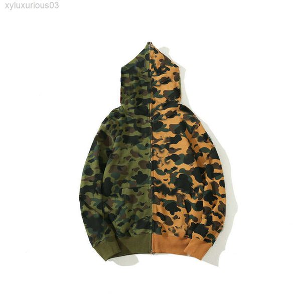 

2022 hoodie designers luxury mans yellow camo shark full zipper m-3xl, Black