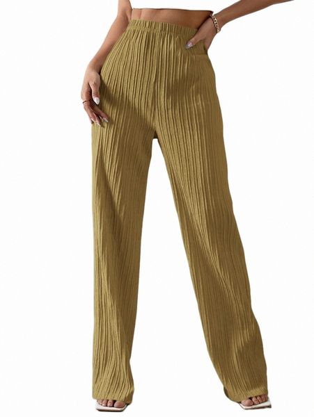 

women's pants & capris textured elastic waist straight leg pants b6bb#, Black;white