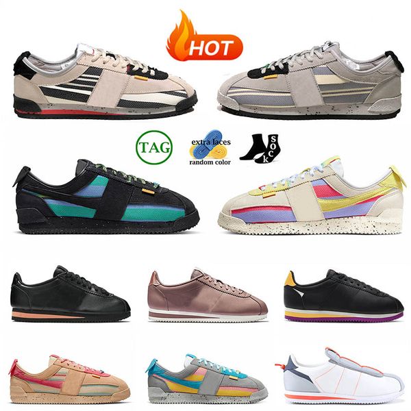

womens mens cortez casual shoes size 36-45 stranger things x hawkins coral stardust forrest gump lemon frost off noir sports sneakers traine, Black