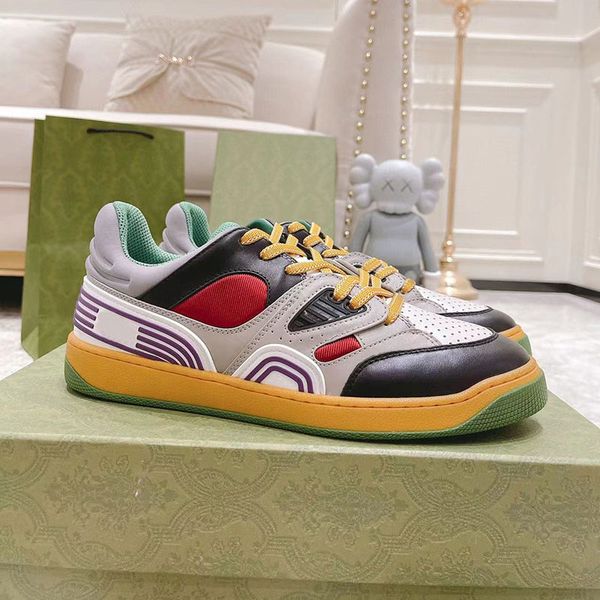 

og fashion white basket casual shoes men women canvas real leather sneakers with green rubber tainer sport shoe 2023, Black