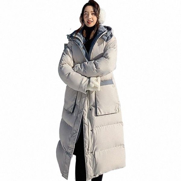 

women's down & parkas women's down & parkas 2021 winter long coat women korean style loose mid-length over-knee padded b83f#, Black