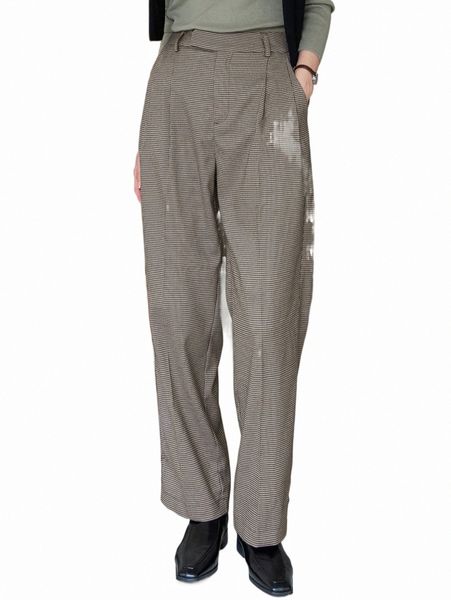 

women's suits & blazers dazy houndstooth straight leg tailored pants p2va#, White;black