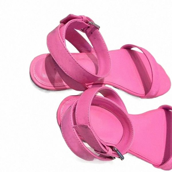

sandals women pink sandals genuine leather ankle strap ladies open toe laces flat shoe soft designer summer daily simply style, Black