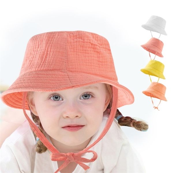 

caps hats spring summer hat girl caps children cartoon cotton breathable sun panama hats boy soft brim outdoor fisherman cap 220907, Yellow