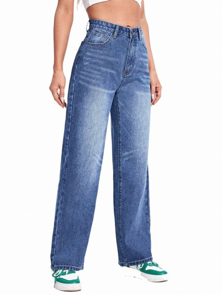

women's jeans moustache effect straight leg jeans i1u8#, Blue