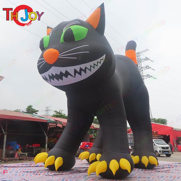 

outdoor activities 10m 33ft high giant inflatable black cat cartoon with light for all saints' day decoration