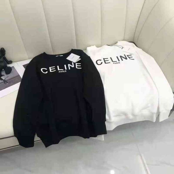 

designer hoodies celin's fashion brand sweater autumn and winter new women's cotton plush sweater tide brand long sleeve men', Black