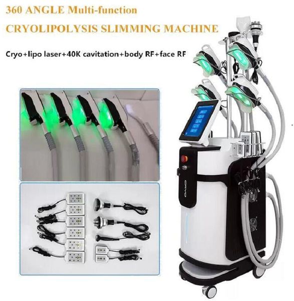 

salon use 5 handles 360 cryo slimming fat e machine rf laser cavitation weight loss beauty equipment double chin handle cryoskinys cryothera