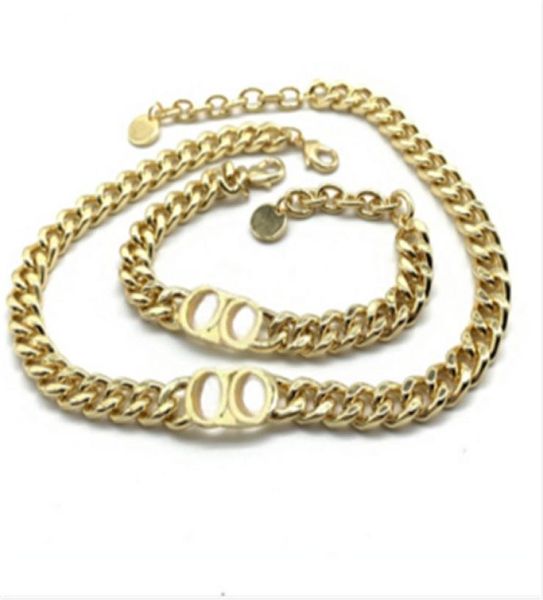 

fashion stainless steel letter 14k gold cuban link chain necklace bracelet, Black