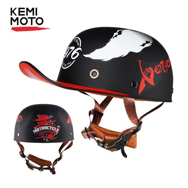 

motorcycle helmets retro vintage half helmet men motorbike scooter face biker crash moto280q