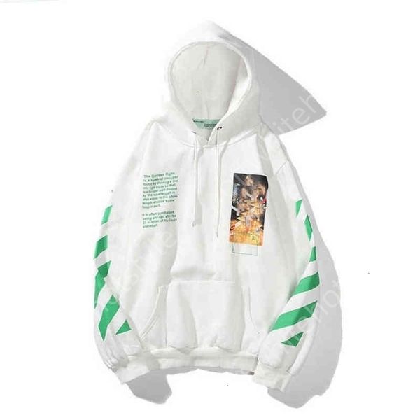 

mens loose classic offs sweatshirts fashion brand hoodie designers luxury pullover back oils paint arrow x men women t shirt, Black