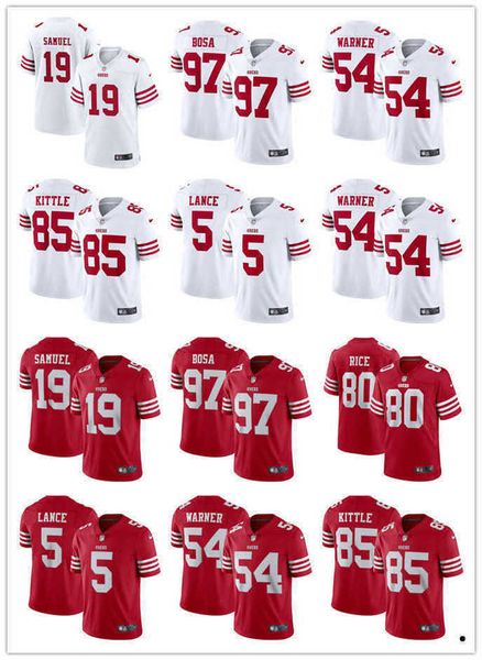 

football jerseys san francisco''49ers''jersey 5 trey lance 97 nick bosa 54 fred warner, Black;red