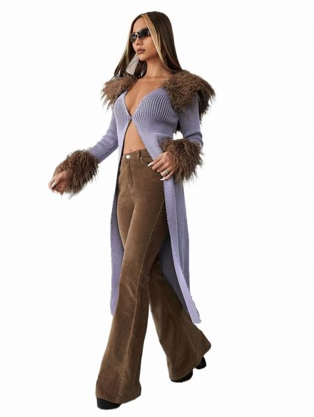 

women's sweaters contrast fuzzy ribbed knit cardigan u2u6#, White;black