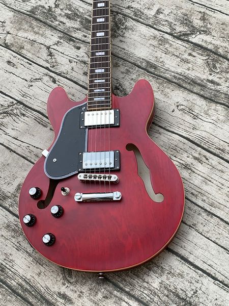 

atin finishleft-handed jazz hollow body electric guitar small body red