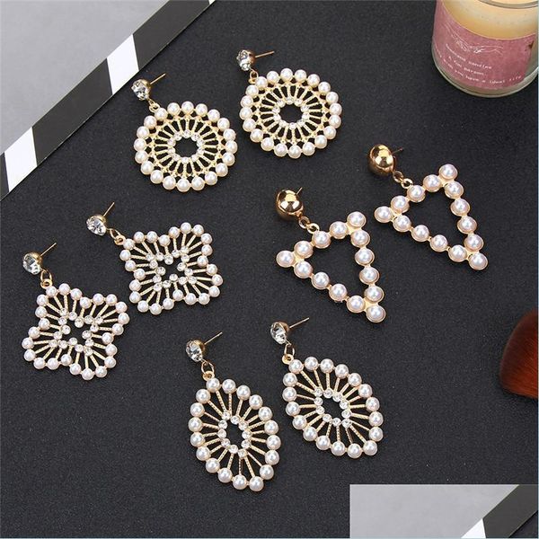 

dangle chandelier fashion pearl crystal earrings women large hoop dangle earring charm jewelry for girls rhinestone dro carshop2006 dhoap, Silver