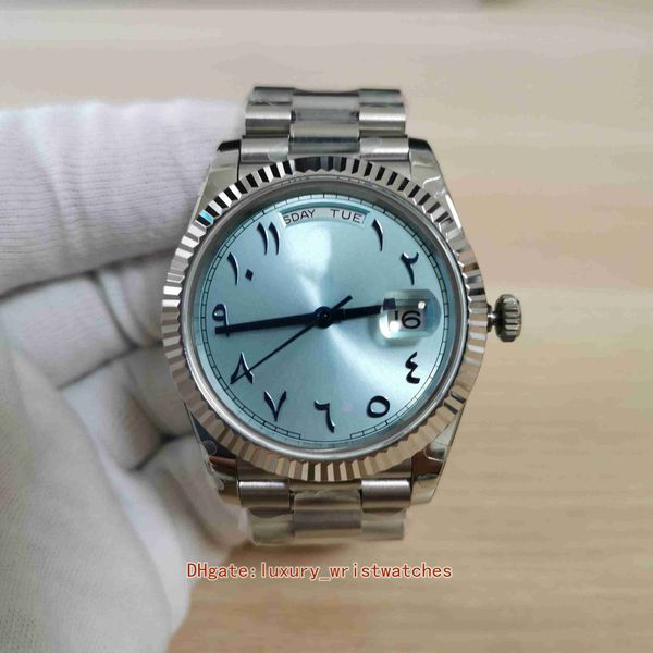

excellent quality watch bpf maker 40mm arab dial stainless 228206 228235 ice blue triangular pit border 2813 movement mechanical automatic m, Slivery;brown