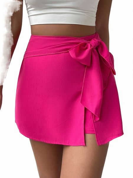 

women's shorts zip back knot front skort 2022 new h5i8#, White;black