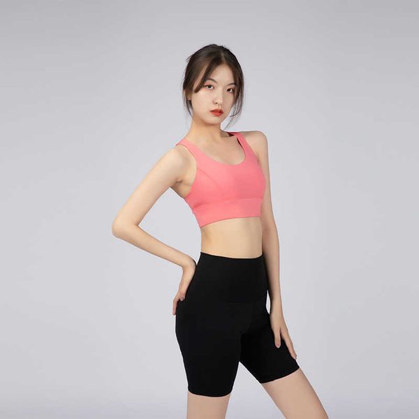 

yoga outfit thin shoulder strap cross sports yoga bra push up fitness bra t
