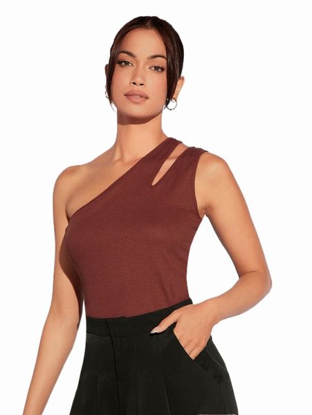 

women's t-shirt one shoulder cut out 2022 new s2yd#, White