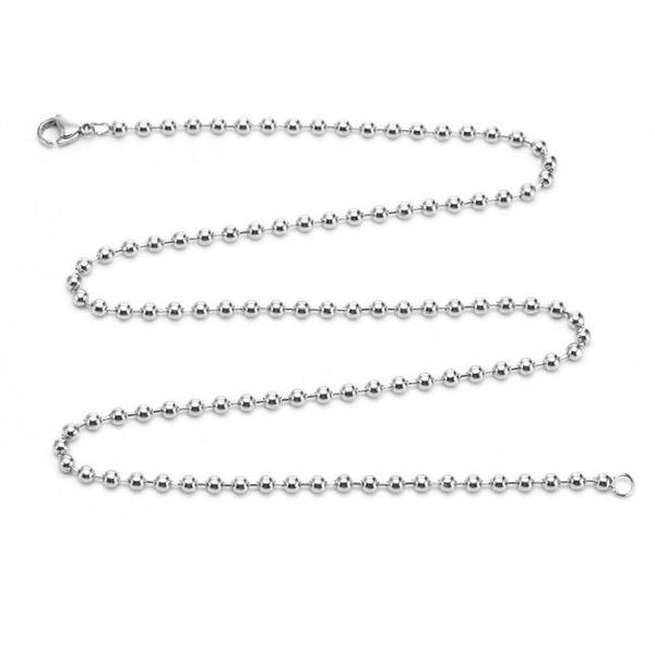 

titanium steel bead chain necklace 1.5mm 2mm 2.4mm 16-24inch multi specification suitable lobster clasp for pendant, Silver