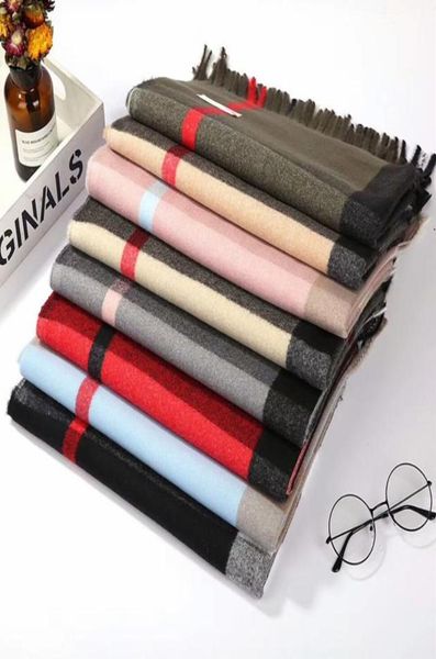 

2020 new classic british plaid cotton ladies women cashmere sc, Blue;gray