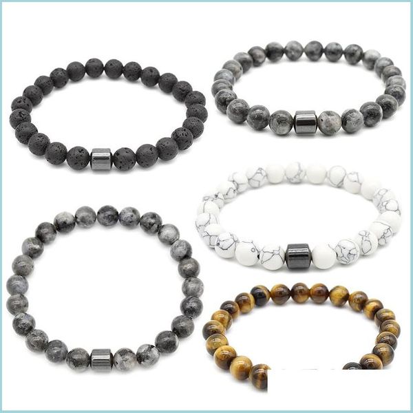 

charm bracelets natural stone stretch bracelet bangle handmade hand strings fashion yoga beads bracelets women men jewelry q93fz drop dhyuo, Golden;silver